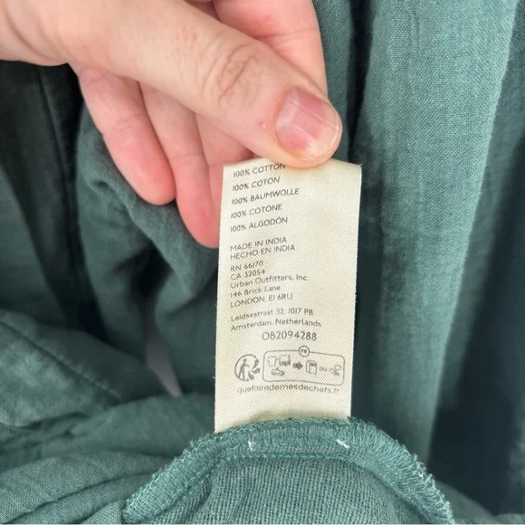 Free People Thalia Mini Shirtdress S Pullover Jacket Button Oversized Teal Boho - Picture 13 of 16